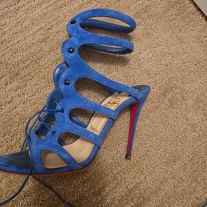 Blue Gladiator Stiletto Heels by Christian Louboutin